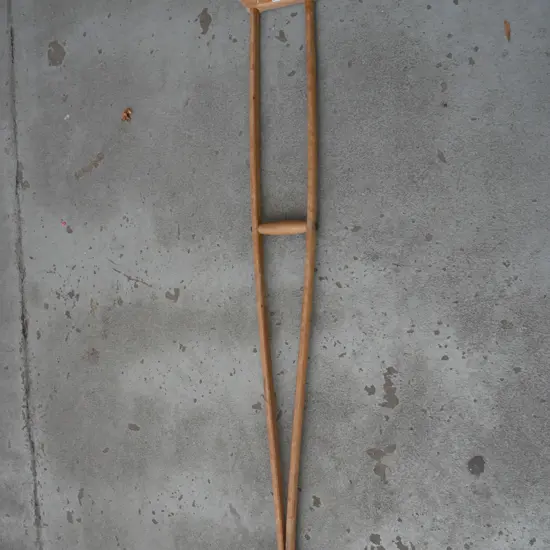 wooden crutch