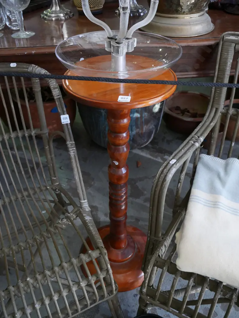 turned wooden jardiniere stand H-770 Image 1++