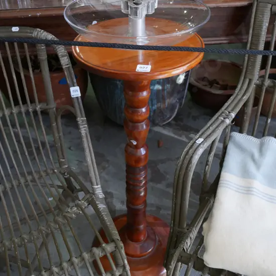 turned wooden jardiniere stand H-770