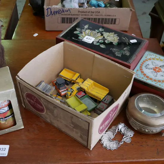 Coca Cola commemorative can, jewellery box, trinket box, toy vehicles
