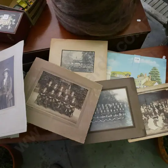 assorted vintage photographs, market town print
