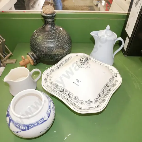studio pottery bottle with spiggot, jugs etc