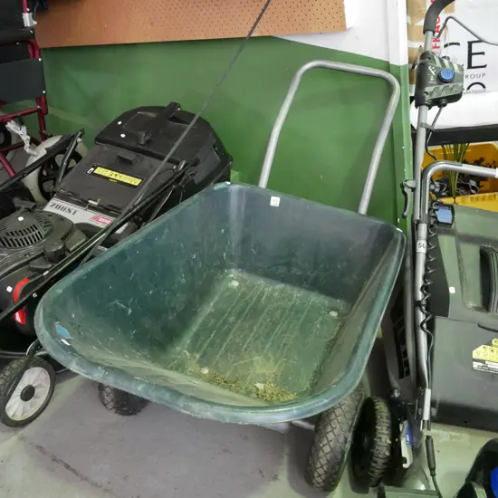 metal and plastic garden barrow