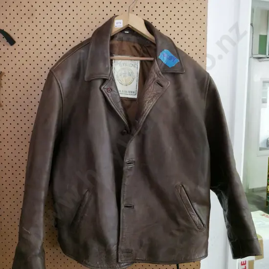 large gents brown leather jacket