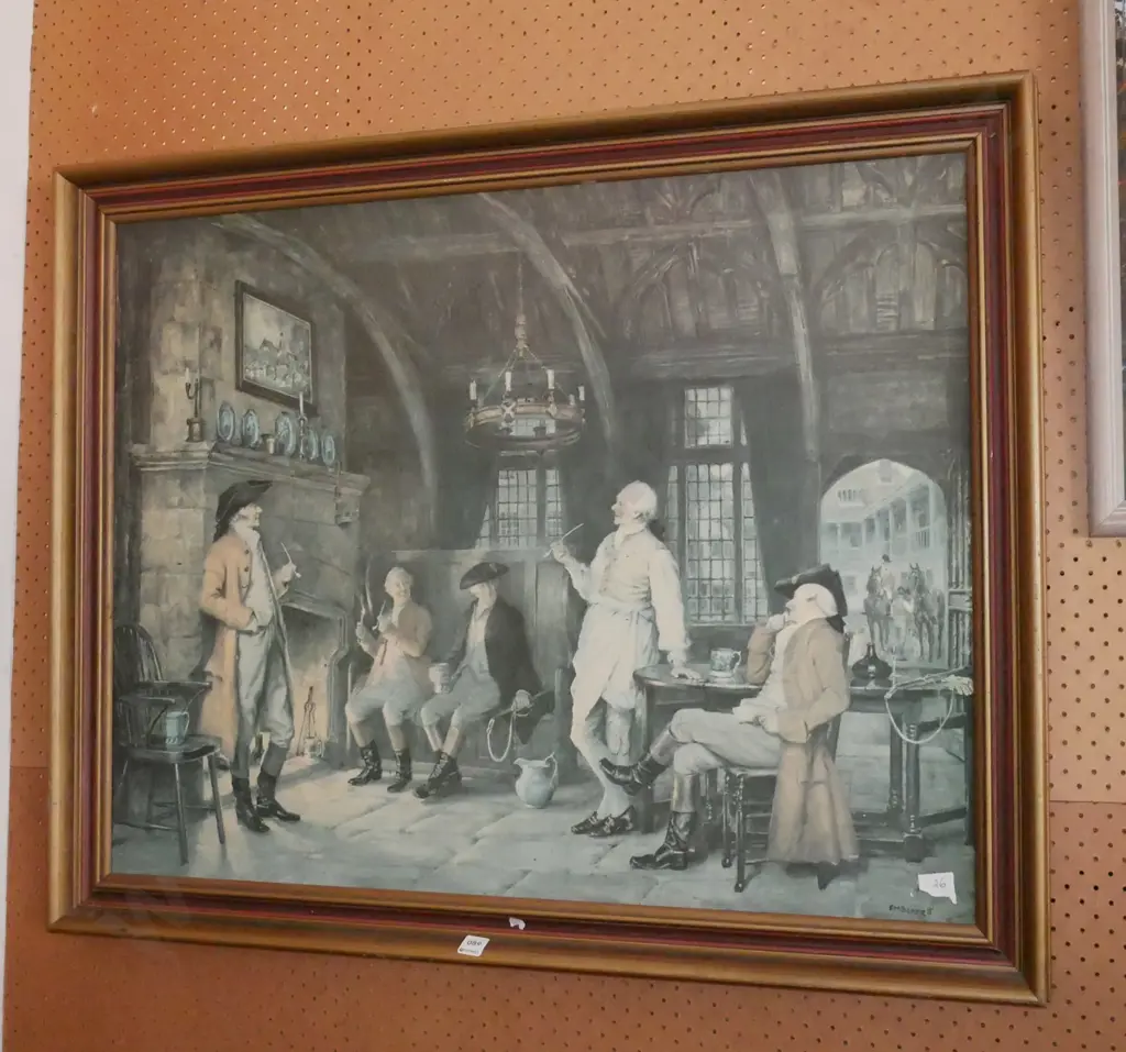 framed print - men smoking pipes Image 1++
