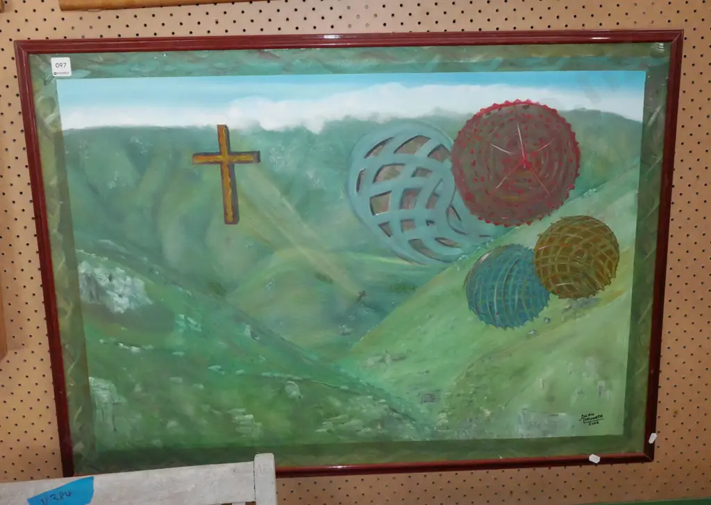 acrylic on board - shapes and landscape Image 1++