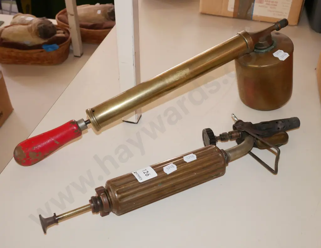 vintage brass blow torch and garden sprayer Image 1++