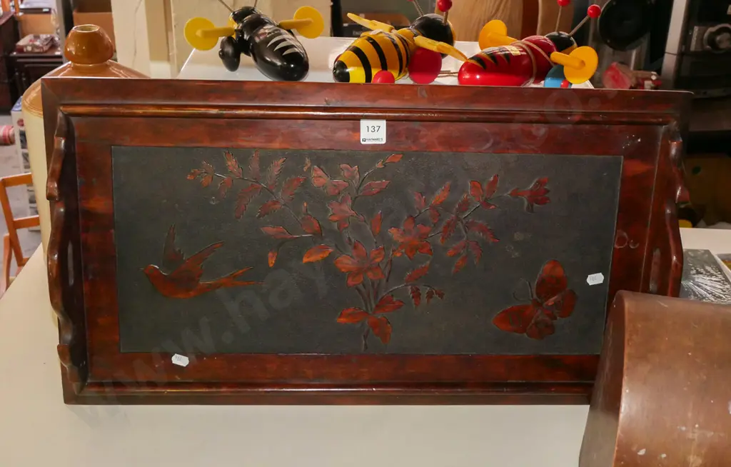 carved Edwardian tray Image 1++