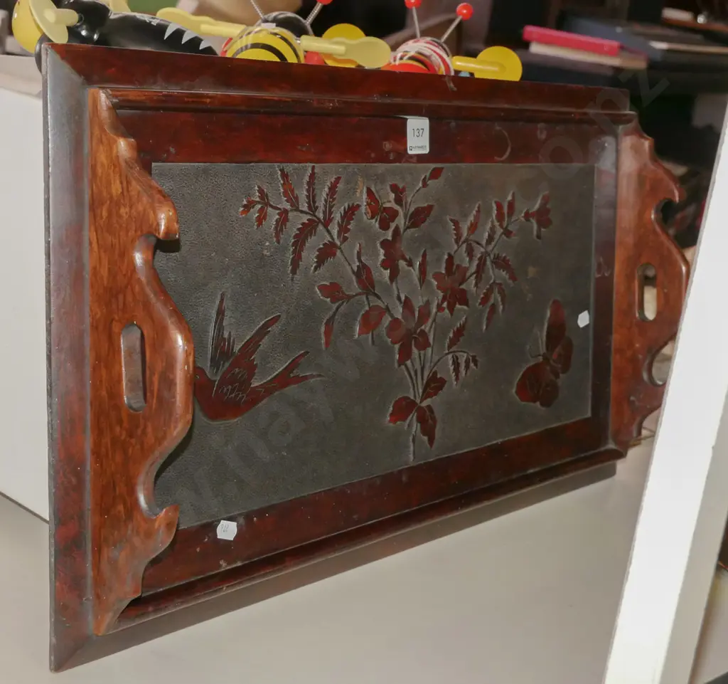 carved Edwardian tray Image 1++