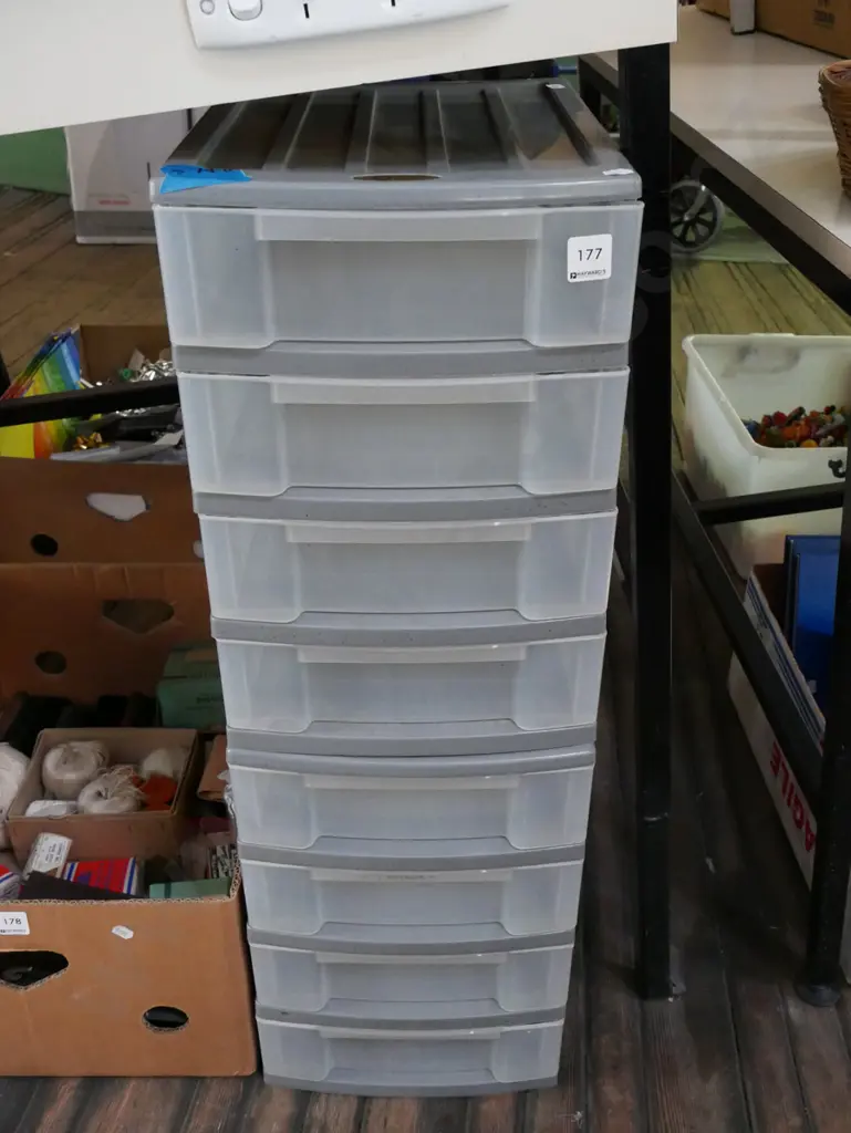 2x sets of Taurus 4 drawer plastic storage chests  Image 1++
