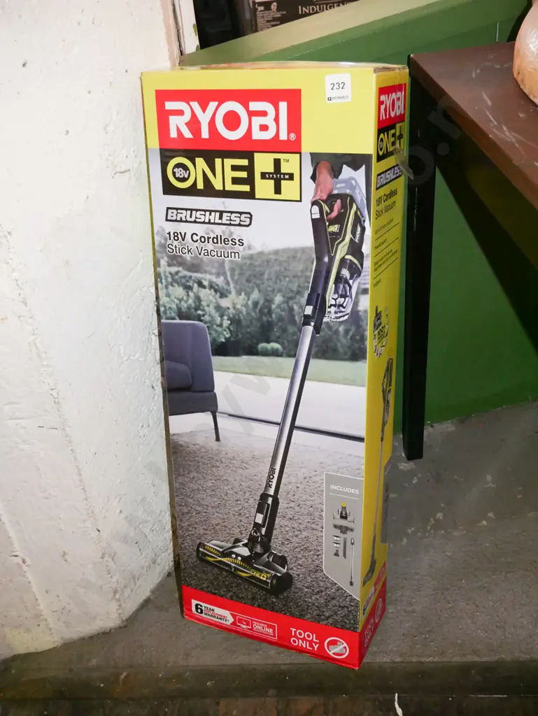 as-new boxed Ryobi 18V cordless stick vacuum - no battery Image 1++