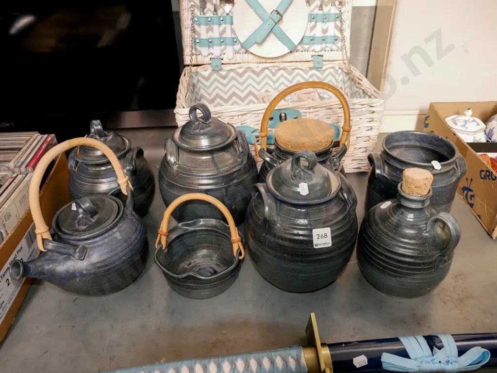 pottery items; tea pots, cansiters etc Image 1++