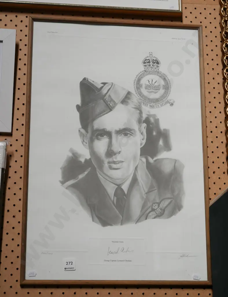 framed ltd edition print - Group Captain Cheshire - won Victoria Cross Image 1++
