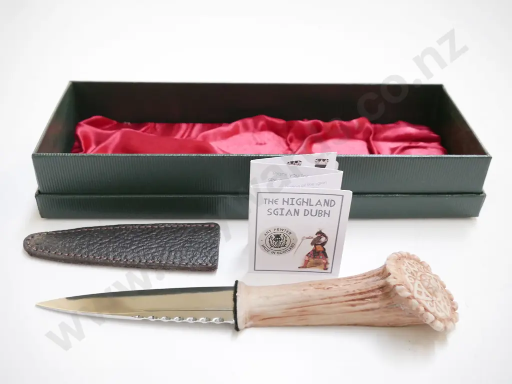 Scottish Sgian Dubn knife and sheath Image 1++