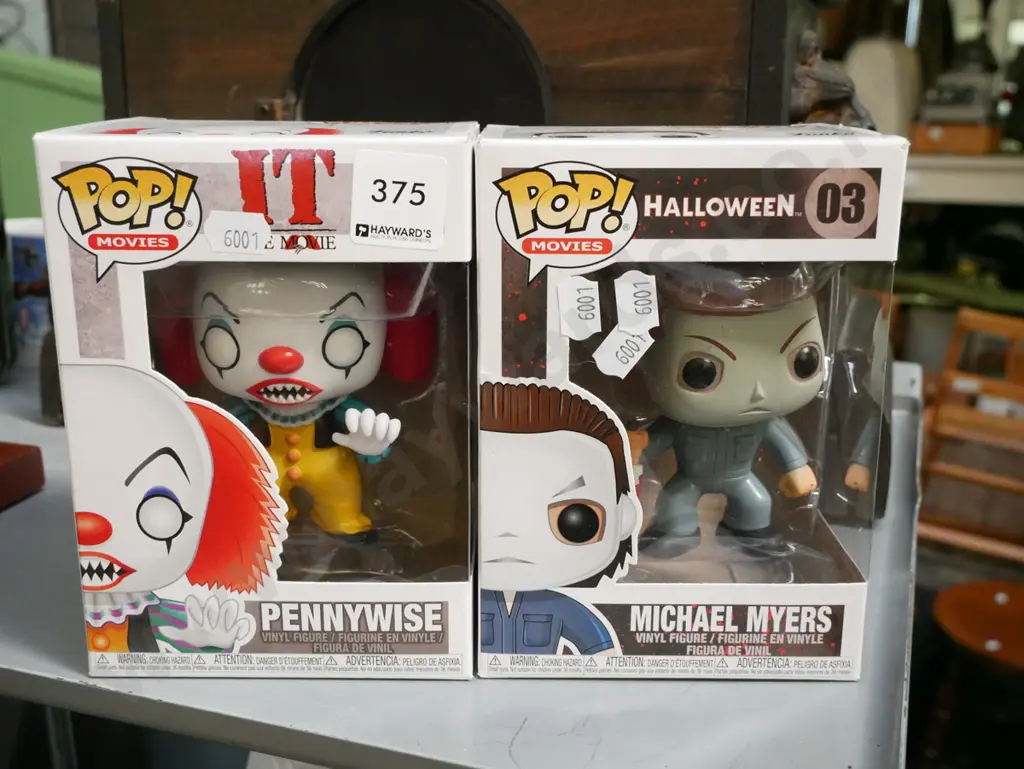 2x boxed Pop Movie figurines - Pennywise, Michael Myers Image 1++