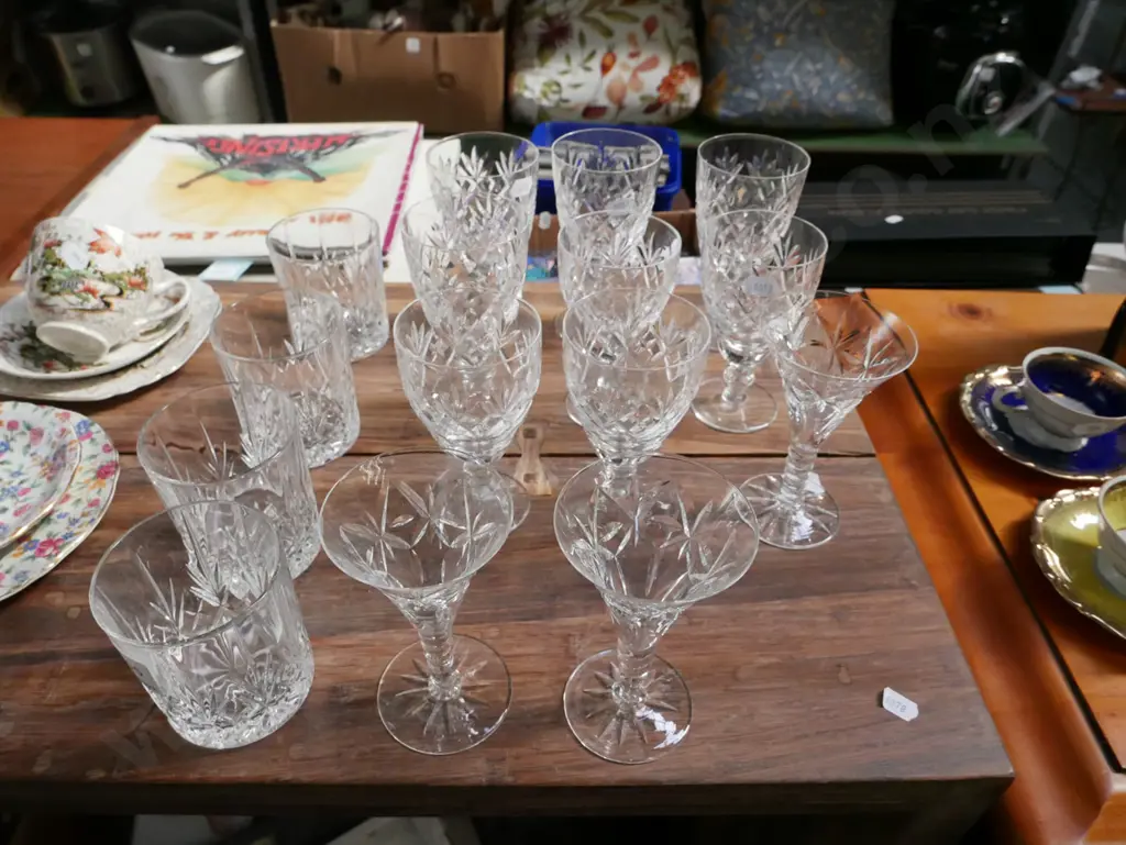 cut crystal goblets, sherry glass, whisky tumblers Image 1++