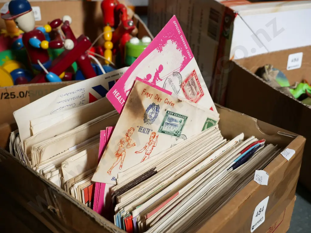 box of health stamps and envelopes Image 1++
