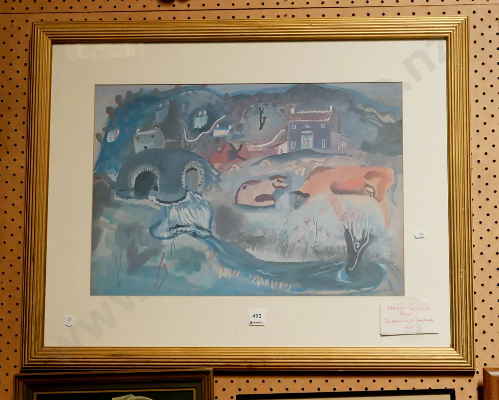 framed Frances Hodgkins print - Pembrokshire Landscape 1938 Image 1++