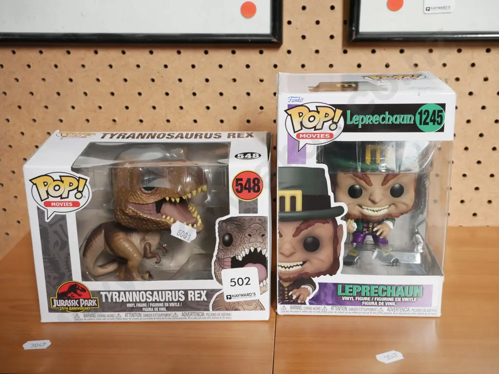 2x Pop Games figurines; T-Rex, Leprechaun Image 1++