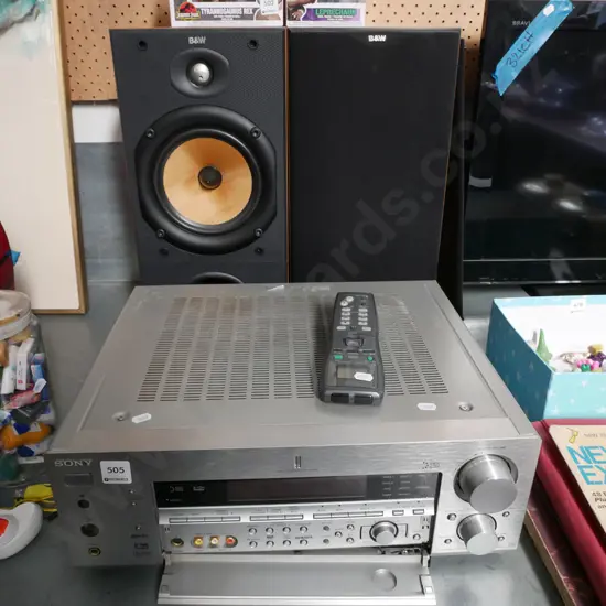 Sony FM stereo receiver and pair of B&W DM602 S2 speakers (1 tweeter may have damage)