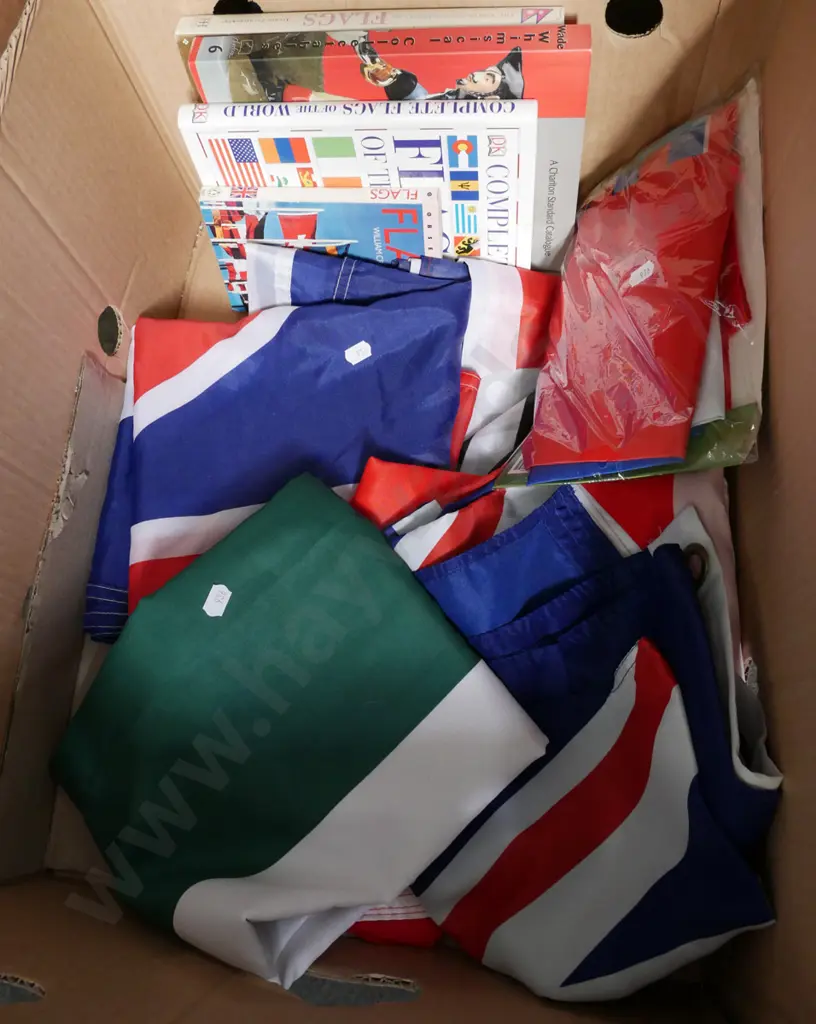 box of flags and books Image 1++