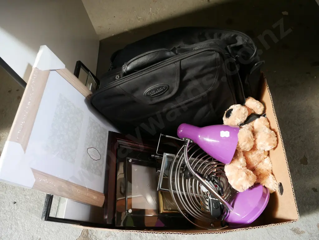 box; toy police dog, desk lamp etc Image 1++