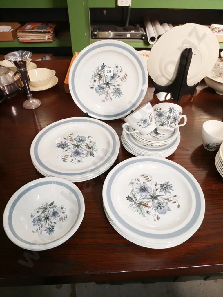 Woods and Sons blue meadow plates, bowls etc Image 1++