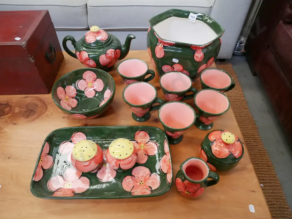 assortment of Christine Harris pottery items; cups, bowls etc Image 1++