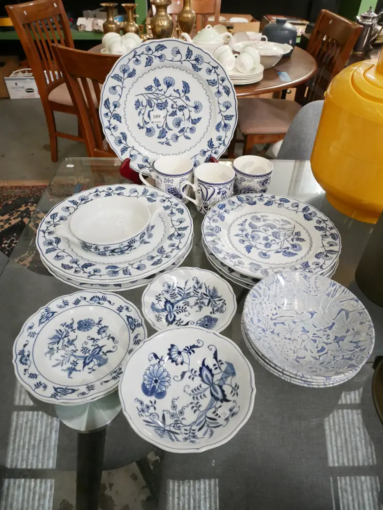 blue floral dinner plates, cups, bowls etc Image 1++
