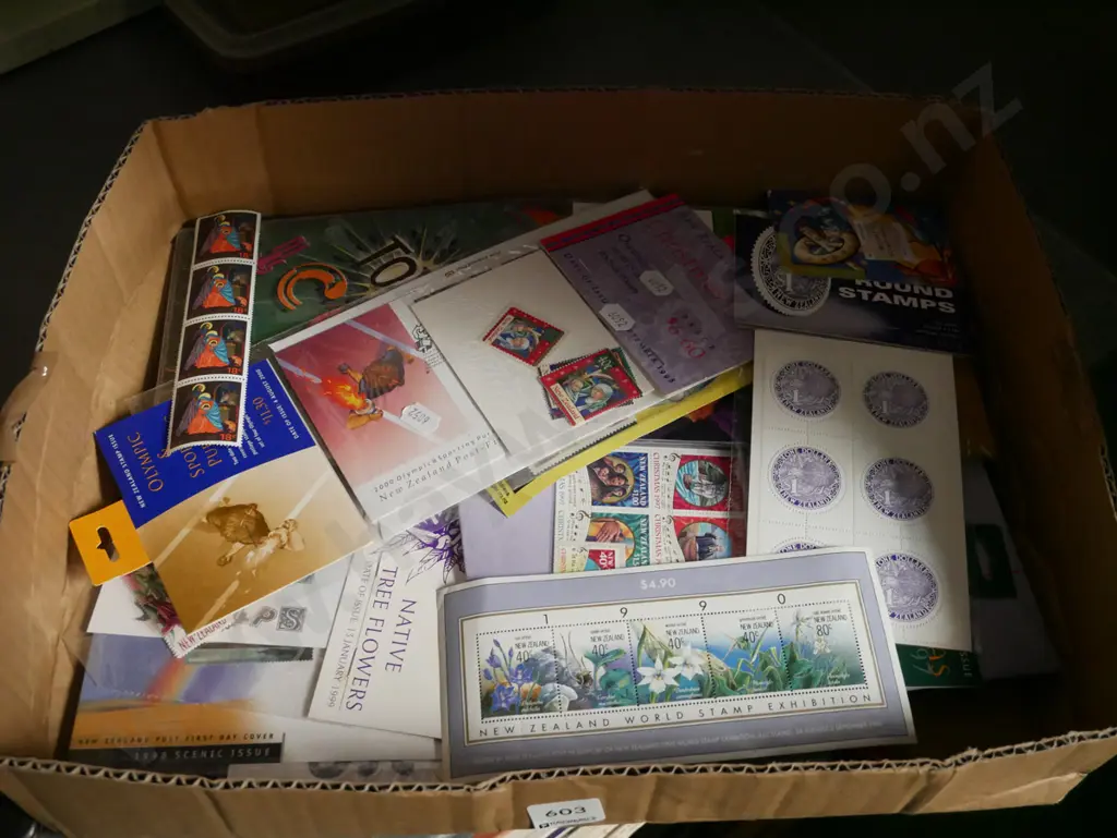 box; NZ stamps Image 1++