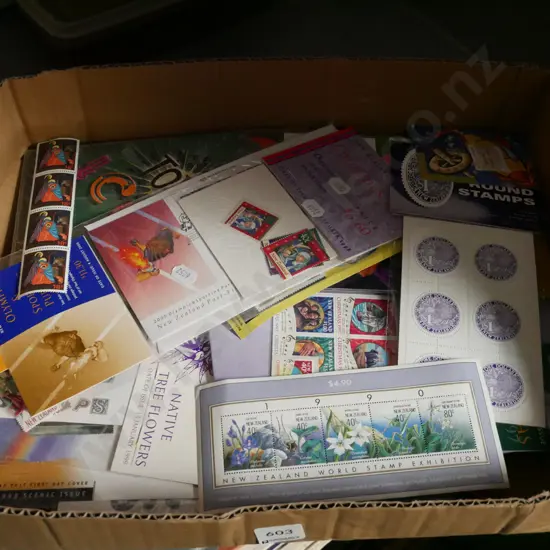 box; NZ stamps
