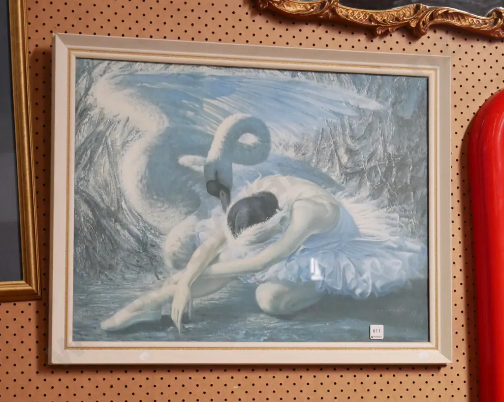 framed Tretchikoff swan print -  slight fading Image 1++