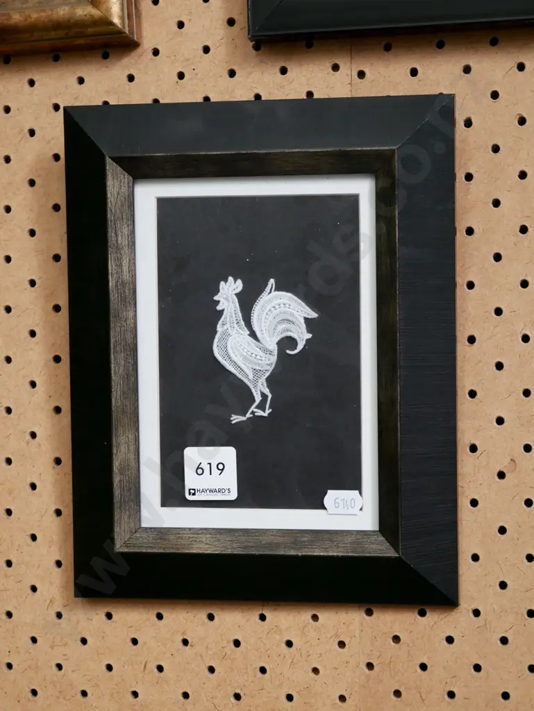 small framed lace rooster Image 1++