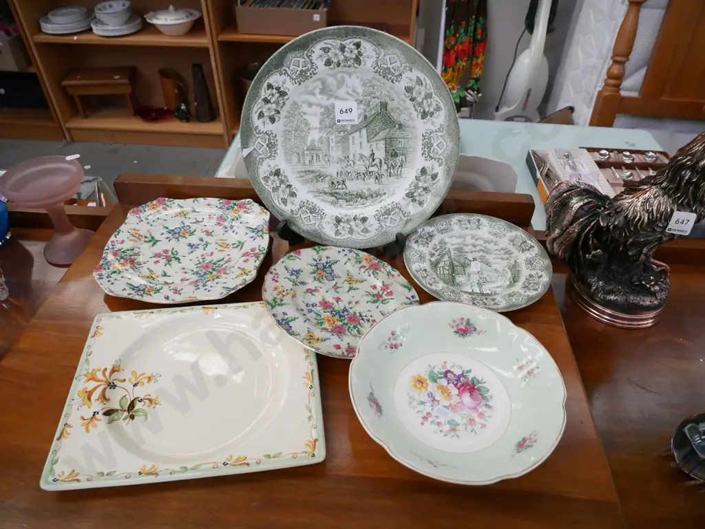 Staffordshire, Royal Winton plates & Johnson Brothers bowl Image 1++