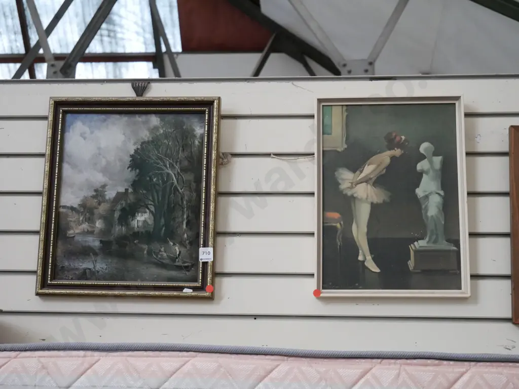 framed Constable and ballerina prints- red dots Image 1++