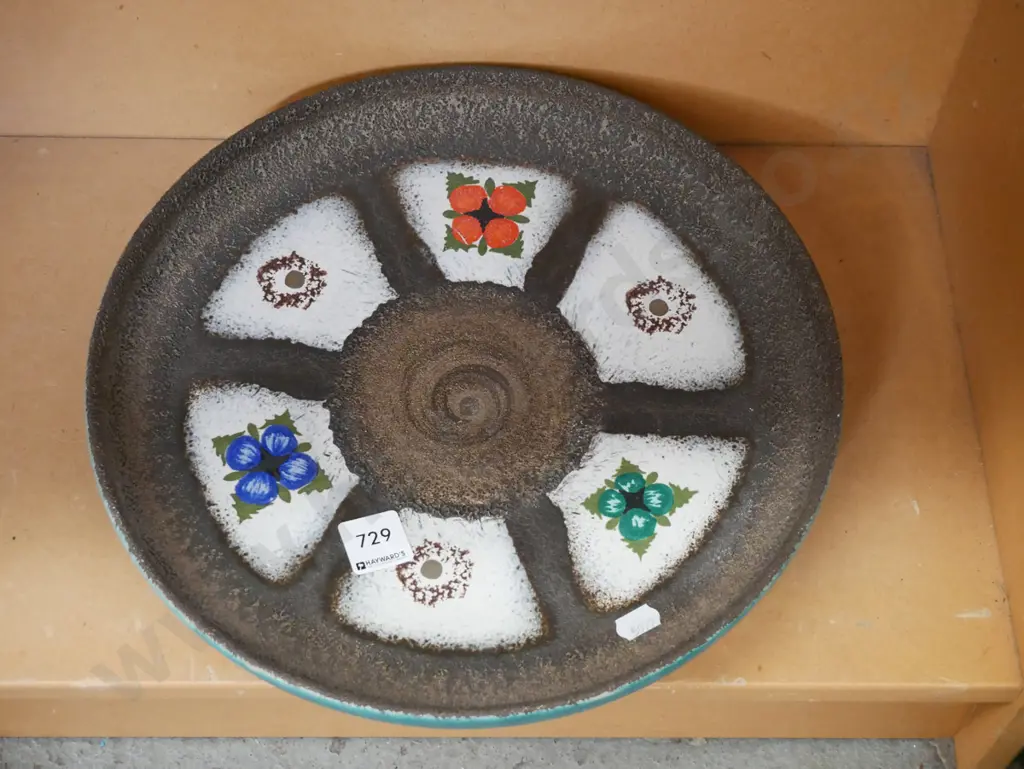 retro German pottery wall charger Image 1++