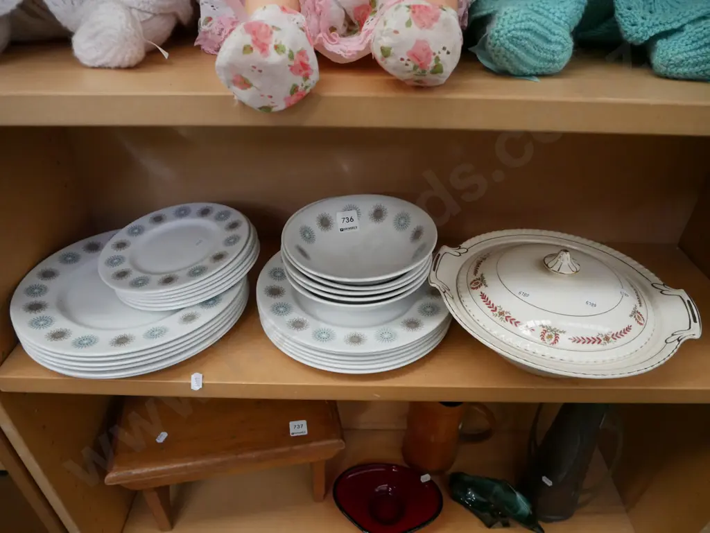lidded vege, retro Myott Constellation dinner items Image 1++