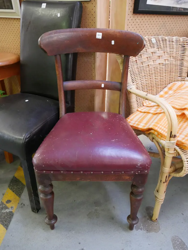 mahogany leather dining chair Image 1++