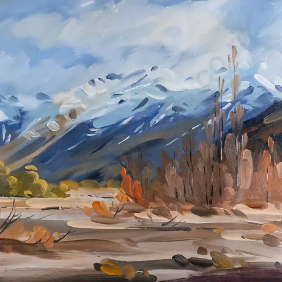 Tony Stanford Shields '05 - boxed oil on canvas - landscape H-390 W-610