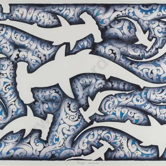 illegible signature 2004 -framed ltd edition print "Mango Hokeka" H-360 W-540