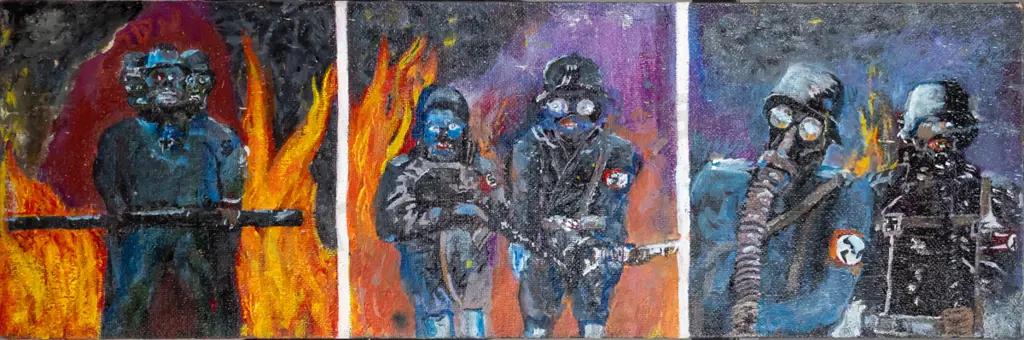 Rhys James Kelly - boxed oil on hessian "Purple Haze" H-290 W-900 Image 1++