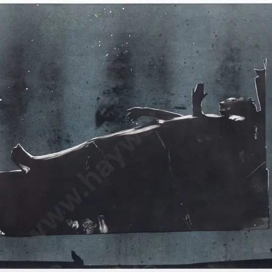 Jason Greig 2006 - framed monoprint "Deep Frozen Thought II" H-275 W-360 (paint splatters on frame)