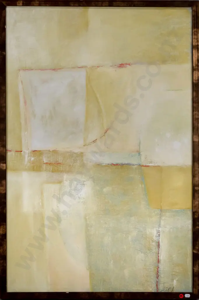illegible signature - framed acrylic on canvas - abstract H-960 W-630 Image 1++