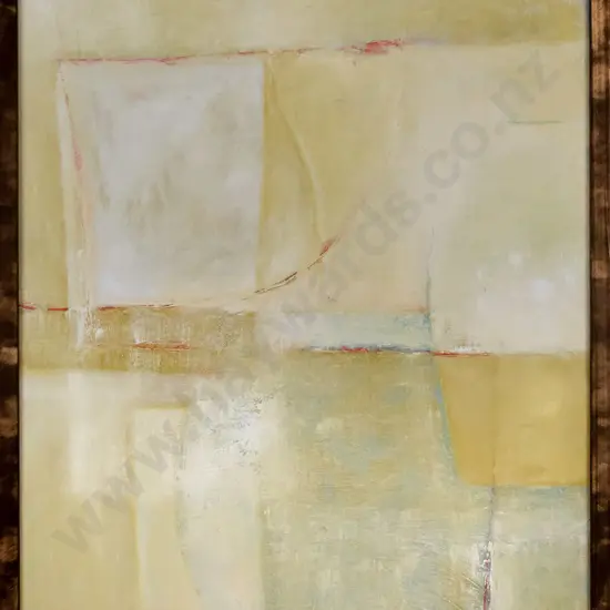 illegible signature - framed acrylic on canvas - abstract H-960 W-630