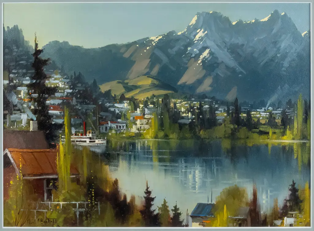 Neil Bartlett, framed oil - Wakatipu & Remarkables H-250 W-360 Image 1++