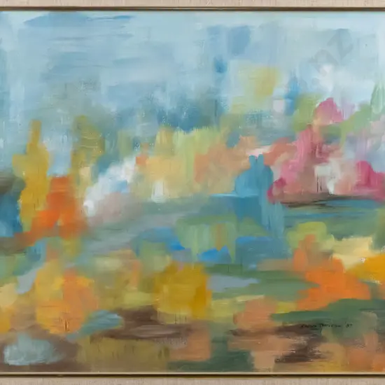 Robina Templeton - framed oil on board "Ishihara" H-440 W-500