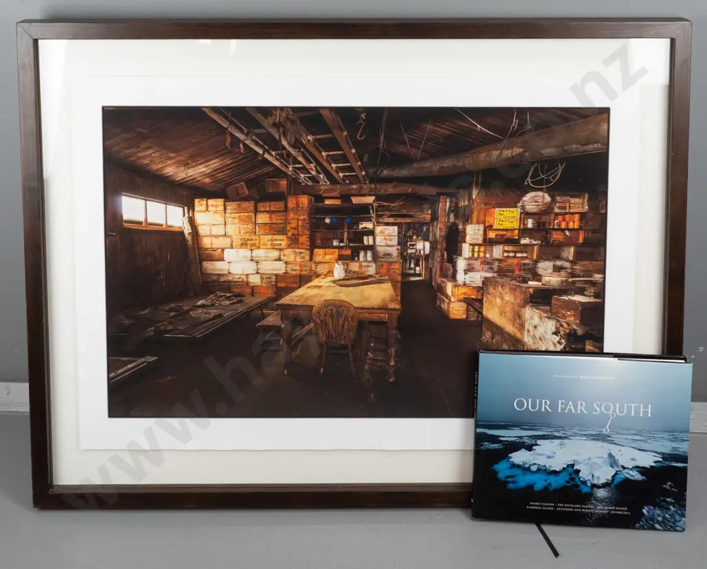 Mike Wilkinson - framed limited edition photographic print 1/10 - Scott's Hut, Cape Evans, with "Our Far South" hard Image 1++