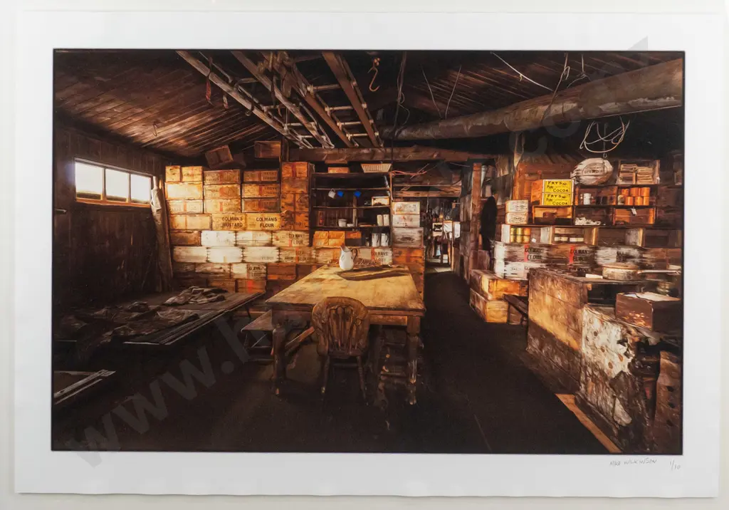 Mike Wilkinson - framed limited edition photographic print 1/10 - Scott's Hut, Cape Evans, with "Our Far South" hard Image 1++