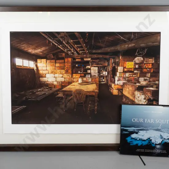 Mike Wilkinson - framed limited edition photographic print 1/10 - Scott's Hut, Cape Evans, with "Our Far South" hard