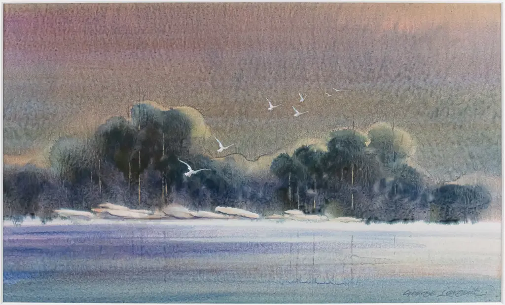 George Largent - framed watercolour "Up and Away" H-240 W-400 Image 1++